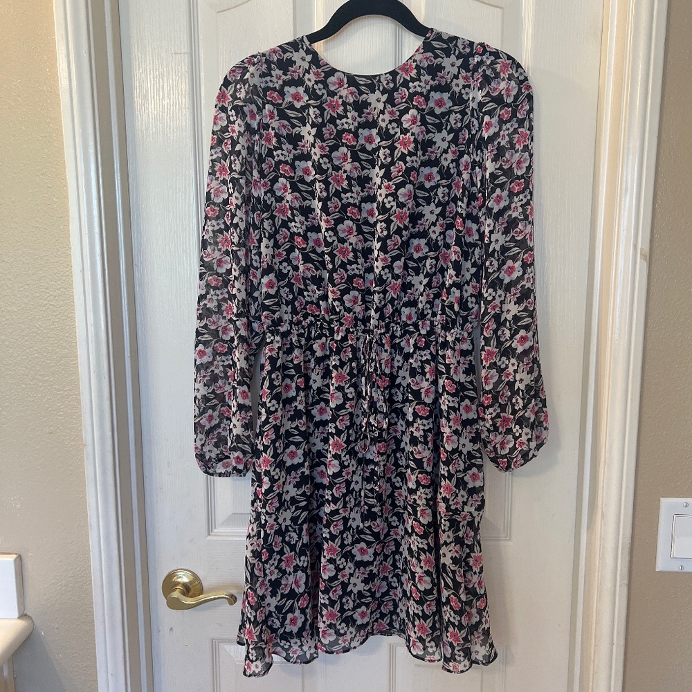 Long sleeve floral summer dress.